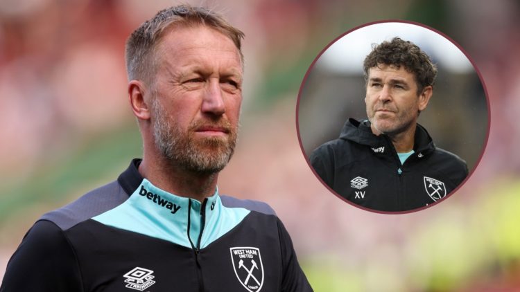 Main image, Graham Potter manager / head coach of West Ham United during the Premier League match between Manchester United FC and West Ham United ...