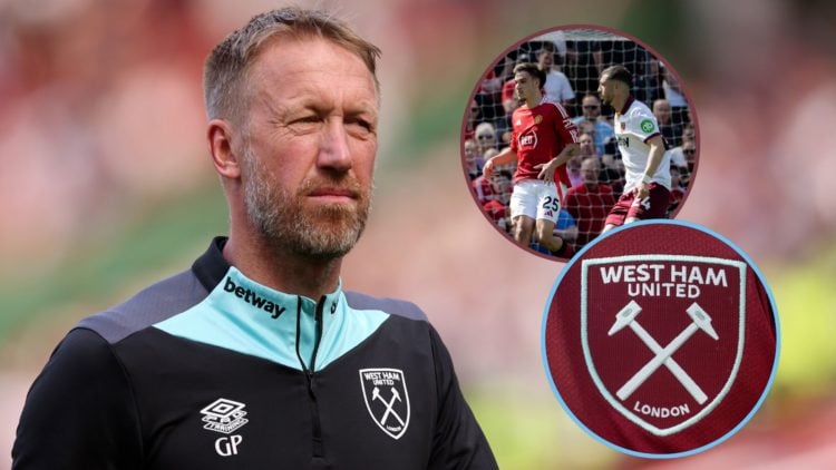 Main image, Graham Potter manager / head coach of West Ham United during the Premier League match between Manchester United FC and West Ham United ...
