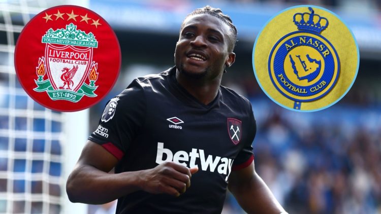 Main image, Mohammed Kudus of West Ham United celebrates scoring his team's second goal during the Premier League match between Brighton & Hove Alb...