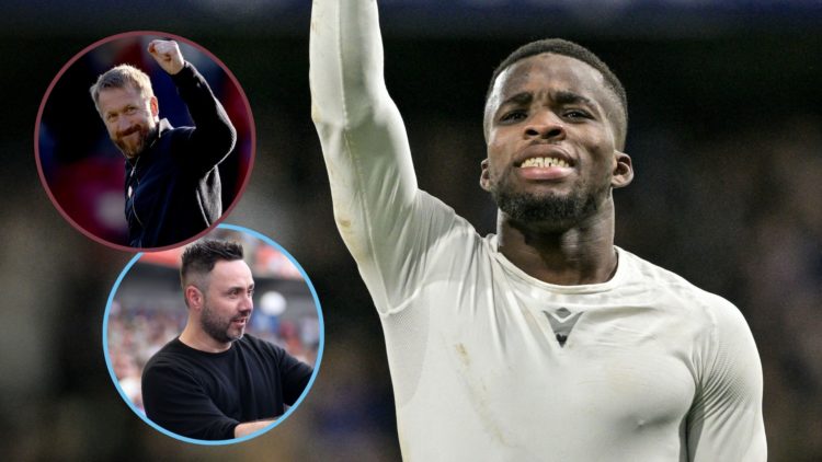 Main image, Auxerre's Senegalese midfielder #25 Hamed Junior Traore celebrates after scoring his team's first goal during the French L1 football ma...