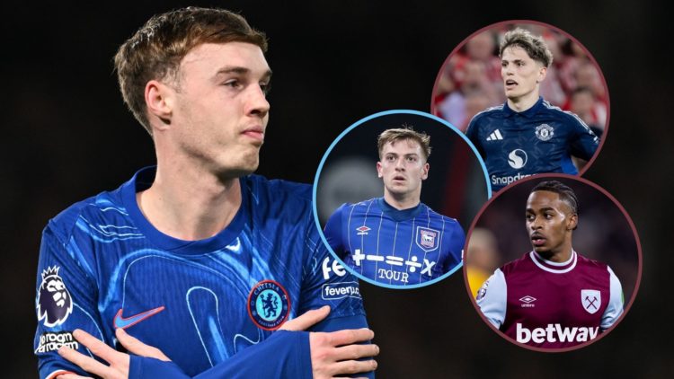 Main image, Cole Palmer of Chelsea celebrates scoring his team's first goal during the Premier League match between Chelsea FC and AFC Bournemouth ...