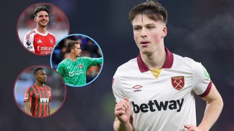 Main image, Ollie Scarles of West Ham United during the Emirates FA Cup Third Round match between Aston Villa and West Ham United at Villa Park on ...