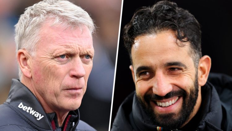 Former West Ham boss David Moyes and Manchester United manager Ruben Amorim