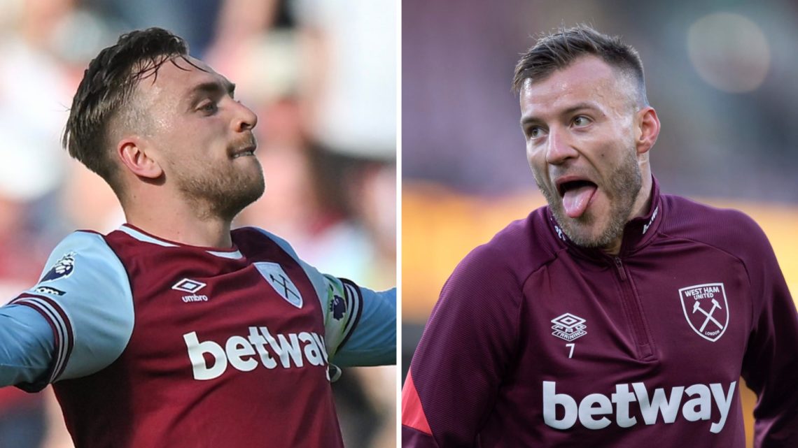Split image showing West Ham forward Jarrod Bowen and his former teammate Andriy Yarmolenko
