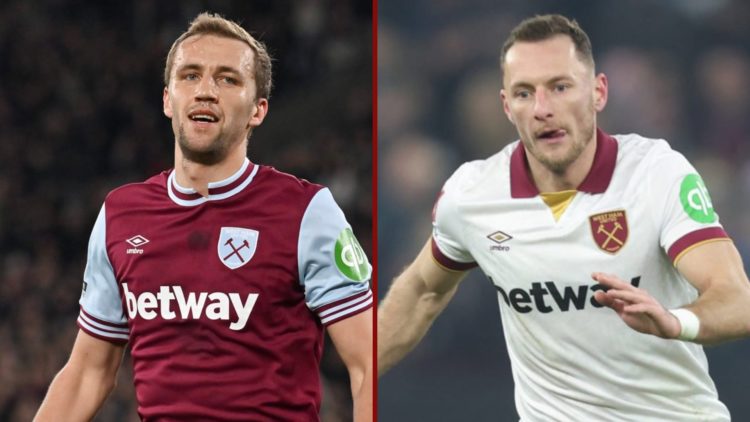Split image showing West Ham United duo Tomas Soucek and Vladimir Coufal