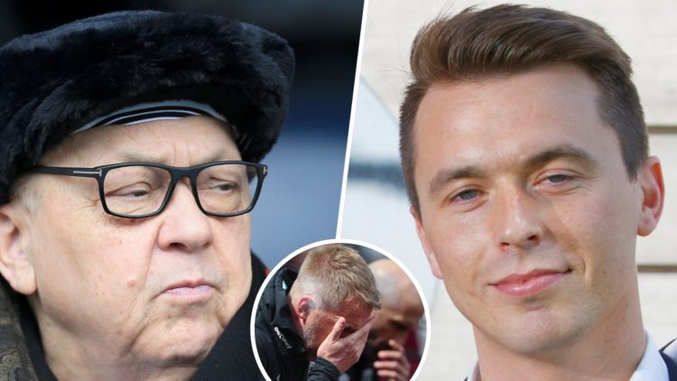 West Ham majority owner David Sullivan, head of recruitment Kyle Macaulay and head coach Graham Potter