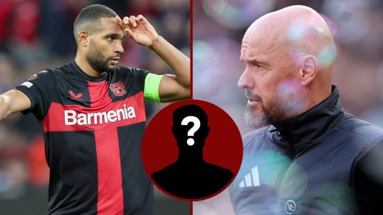 Split image showing new Bayern Munich signing Jonathan Tah and Bayer Leverkusen coach Erik ten Hag