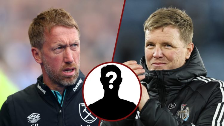 Split image showing West Ham manager Graham Potter and Newcastle manager Eddie Howe