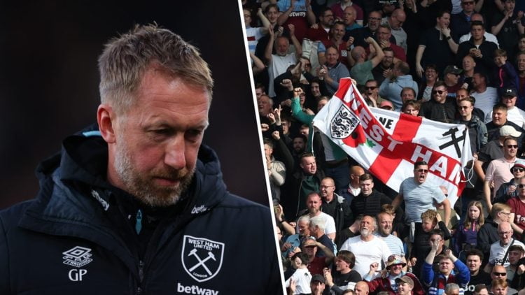West Ham head coach Graham Potter and Hammers fans