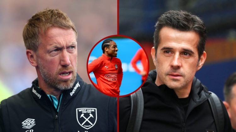 Split image showing West Ham manager Graham Potter, Fulham coach Marco Silva, and Southampton's Kyle Walker-Peters