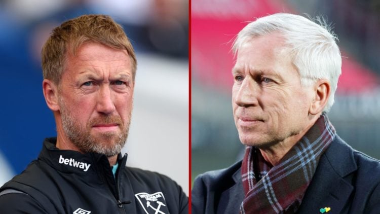 Split image showing West Ham United manager Graham Potter and former Hammers coach Alan Pardew