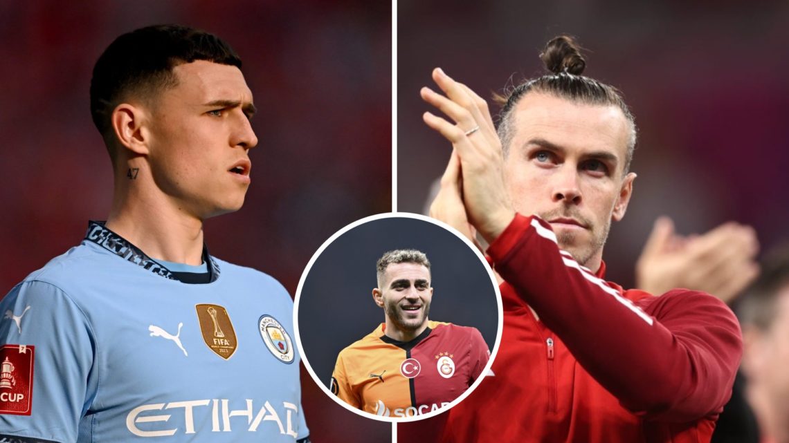 Split image showing Manchester City's Phil Foden, former Wales star Gareth Bale, and Galatasaray ace Baris Alper Yilmaz