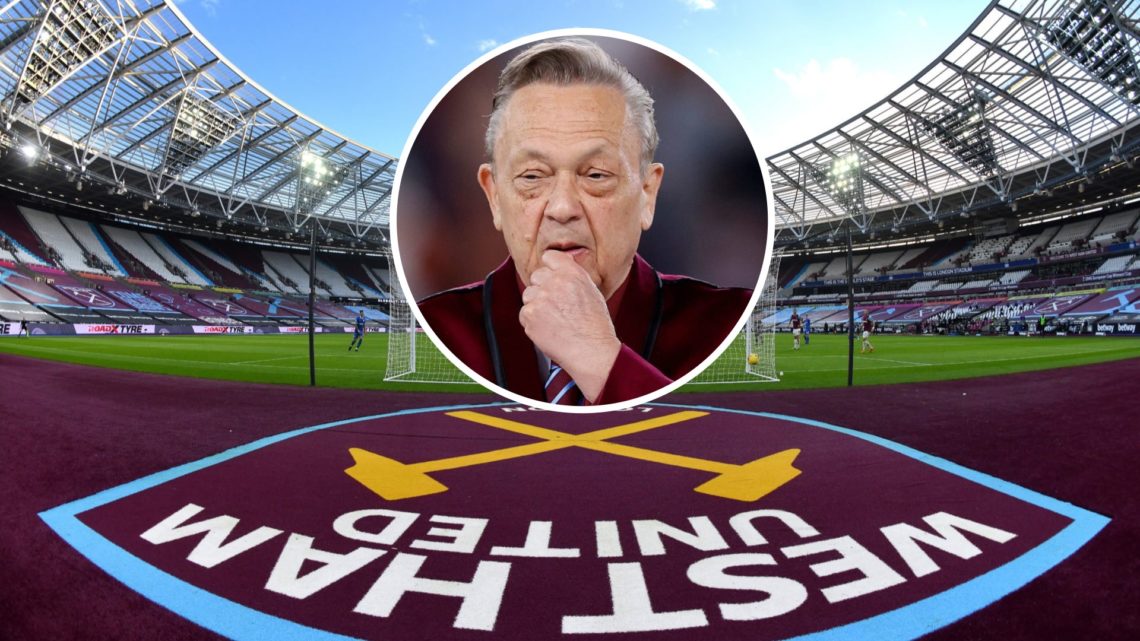 Inside West Ham's London Stadium. Inset, Hammers chief David Sullivan
