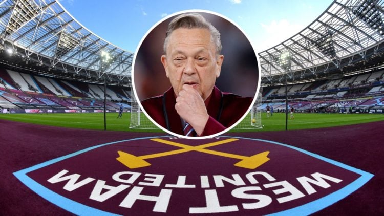 Inside West Ham's London Stadium. Inset, Hammers chief David Sullivan