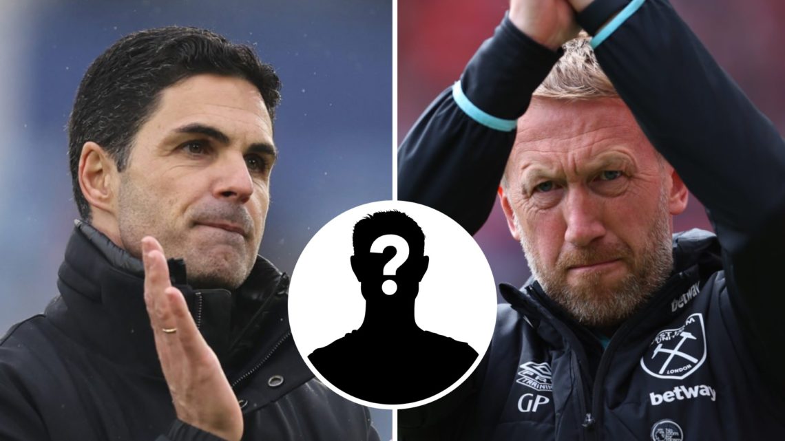 Split image showing Arsenal manager Mikel Arteta and West Ham coach Graham Potter