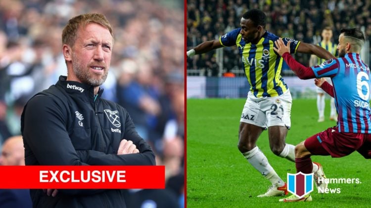 Split image showing West Ham United manager Graham Potter and Fenerbahce ace Bright Osayi-Samuel