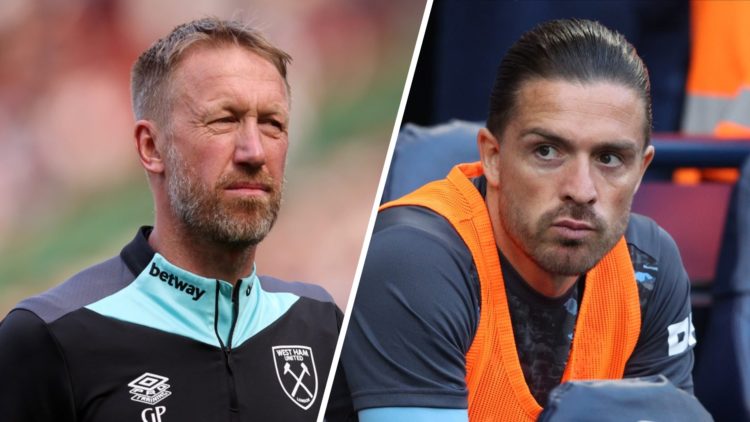 West Ham head coach Graham Potter and Man City outcast Jack Grealish