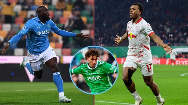 Left image, Romelu Lukaku of Napoli celebrates after scoring the 1-1 goal during the Serie A match between Udinese and Napoli at Stadio Friuli on D...