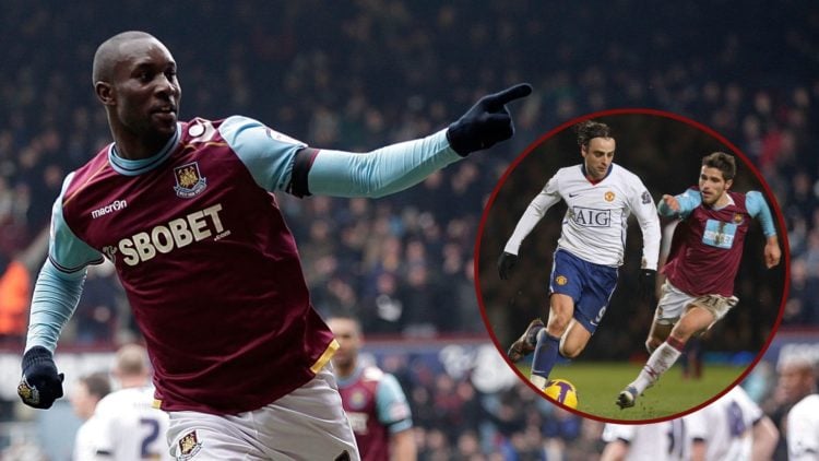 Main image, Carlton Cole of West Ham celebrates after scoring the opening goal during the npower Championship match between West Ham United and Mil...