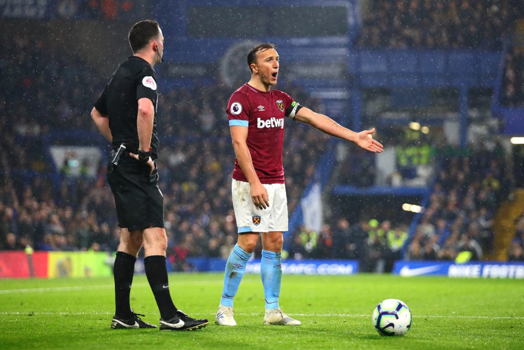 Mark Noble during Chelsea FC v West Ham United in the Premier League