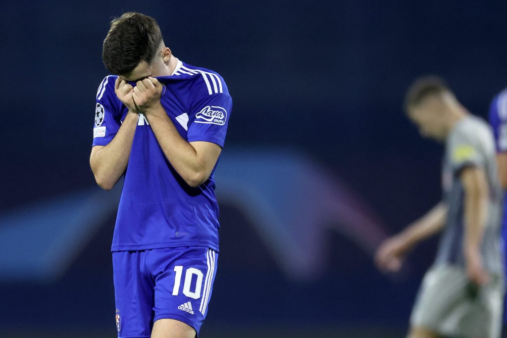 Martin Baturina reacts during Dinamo Zagreb v FC Salzburg: Group E - UEFA Champions League