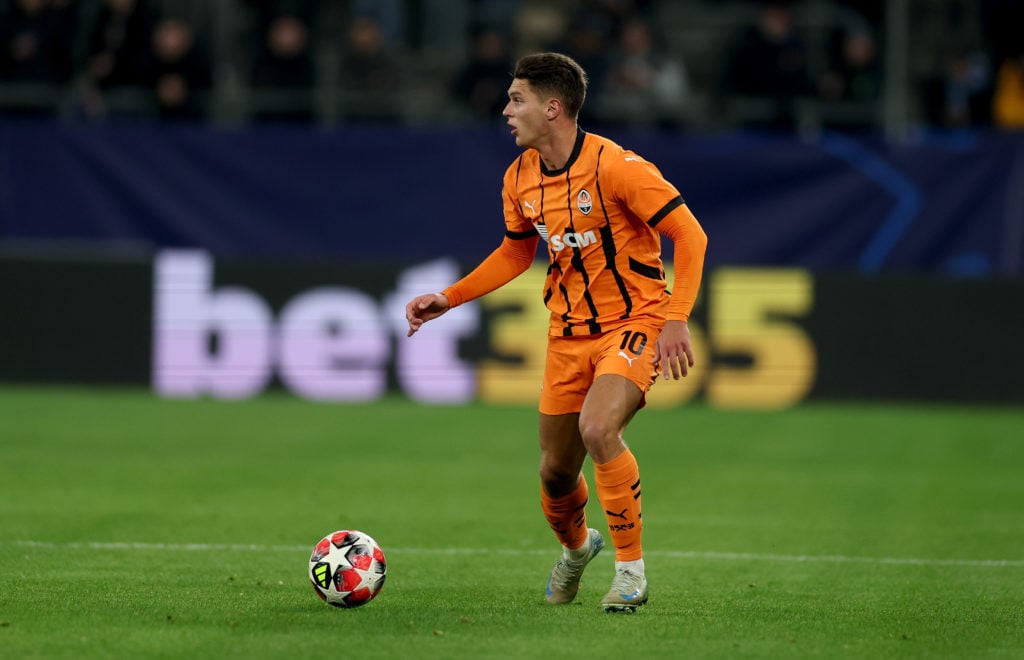 Ukraine star Georgiy Sudakov in action during FC Shakhtar Donetsk v Stade Brestois 29 - UEFA Champions League 2024/25 League Phase MD7