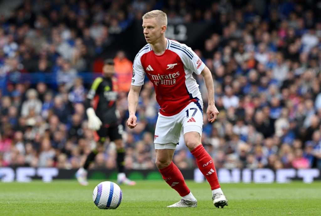 Oleksandr Zinchenko in action during Ipswich Town FC v Arsenal FC in the Premier League