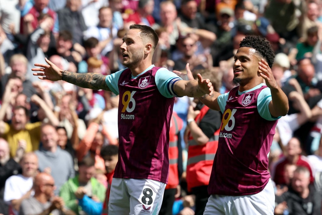 Josh Brownhill celebrates during Burnley FC v Millwall FC in the Sky Bet Championship