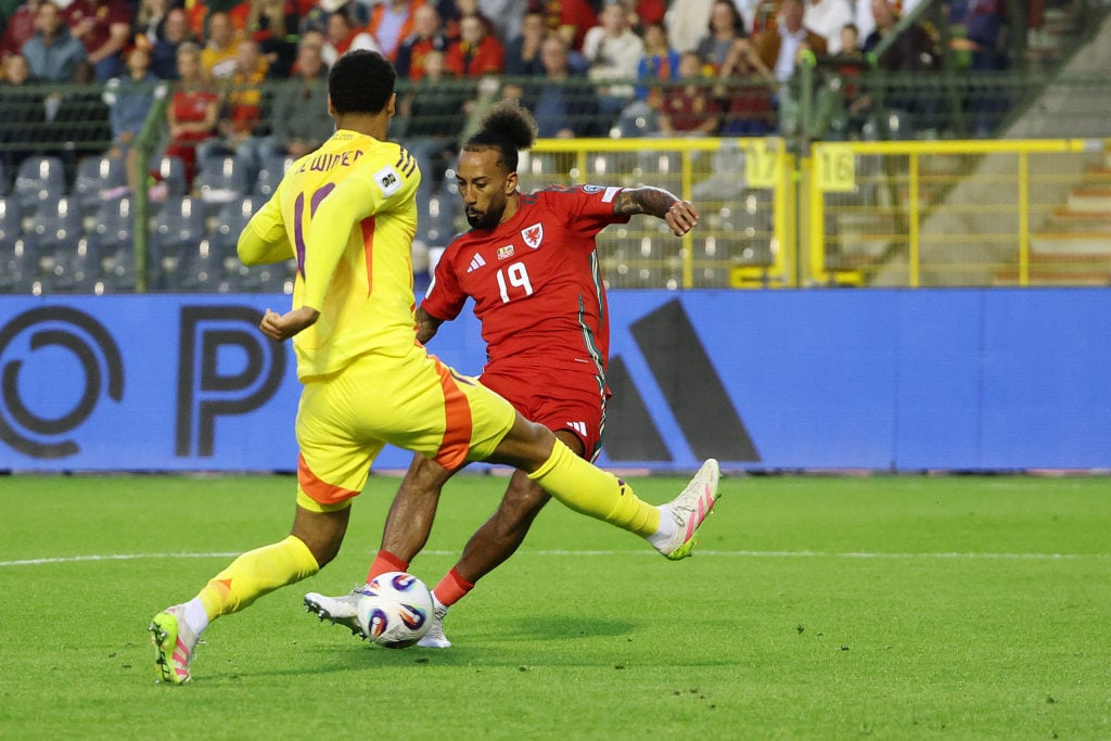Sorba Thomas during Belgium v Wales in a FIFA 2026 World Cup Qualifier