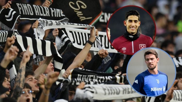 Main image, Juventus fans show their support during the Serie A TIM match between US Sassuolo and Juventus at Mapei Stadium - Citta' del Tricolore ...