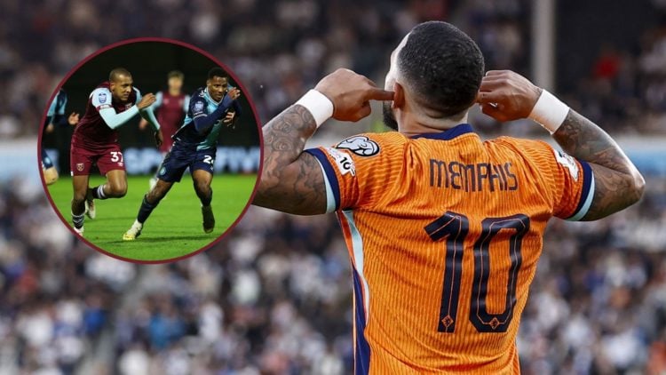 Main image, Memphis Depay of the Netherlands celebrates 0-1 during the World Cup qualifier between Finland and the Netherlands at the Olympic Stadi...