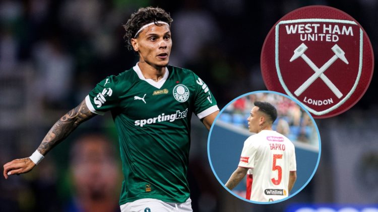 Main image, Richard Rios of Palmeiras drives the ball during the Campeonato Brasileiro Serie A match between Palmeiras and Sao Paulo at Arena Barue...