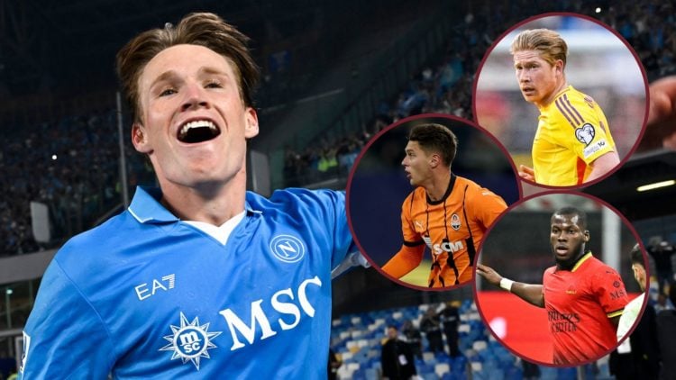 Main image, Scott McTominay of SSC Napoli celebrates at the end of the Serie A football match between SSC Napoli and Cagliari Calcio at Diego Arman...