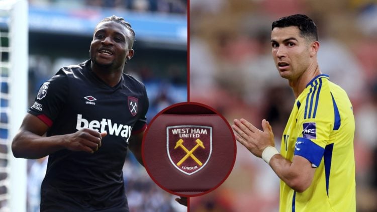 Split image showing West Ham forward Mohammed Kudus and Al-Nassr star Cristiano Ronaldo