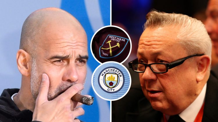Man City boss Pep Guardiola smokes a celebratory cigar and West Ham majority owner David Sullivan spotted ringside at a boxing event. Inset, the We...