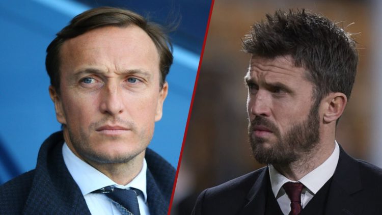 Split image showing West Ham sporting director Mark Noble and former Middlesbrough manager Michael Carrick