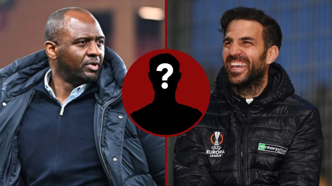 Split image showing Genoa coach Patrick Vieira and Como coach Cesc Fabregas