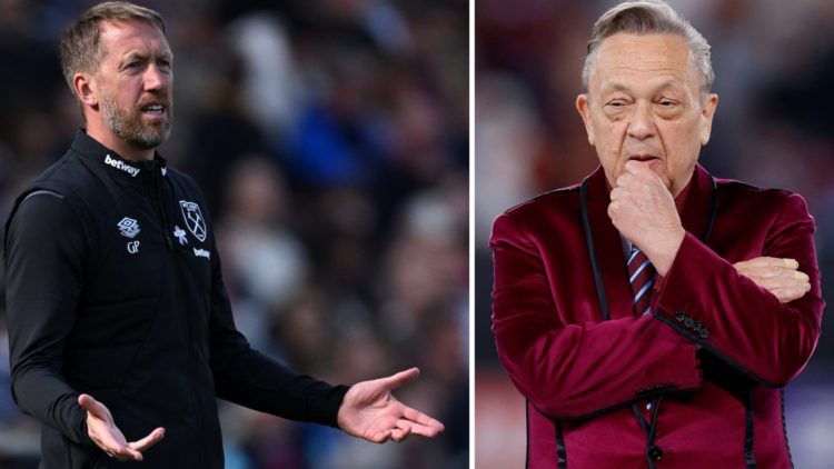 West Ham head coach Graham Potter and majority owner David Sullivan