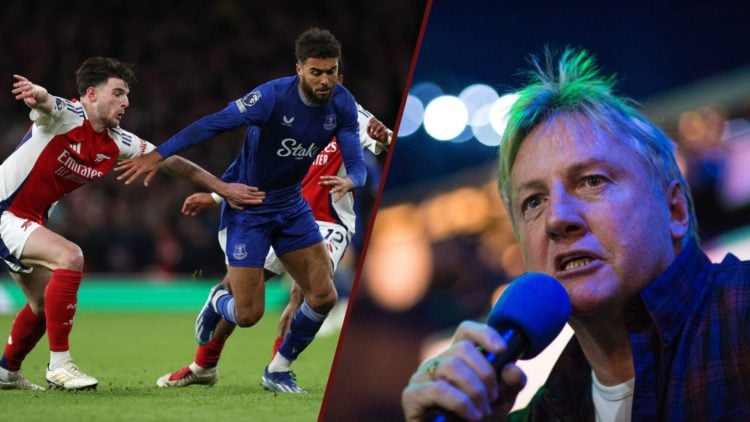 Split image showing Everton striker Dominic Calvert-Lewin and former West Ham United hero Frank McAvennie