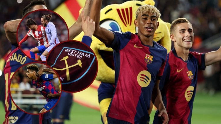 Main image, Lamine Yamal, Fermin Lopez and Marc Casado of FC Barcelona celebrates following the La Liga EA Sports match between FC Barcelona and Vi...