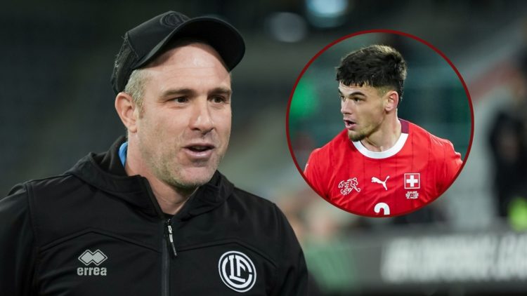 Main image, Coach of Lugano Mattia Croci-Torti smiles during the UEFA Conference League 2024/25 League Phase MD4 match between FC Lugano and KAA Ge...