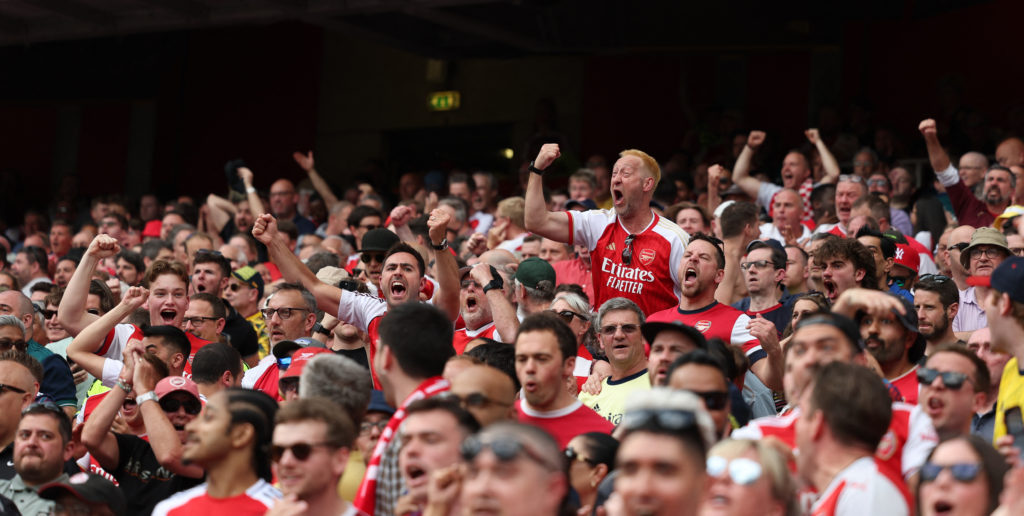 Arsenal fans during Everton clash in the Premier League