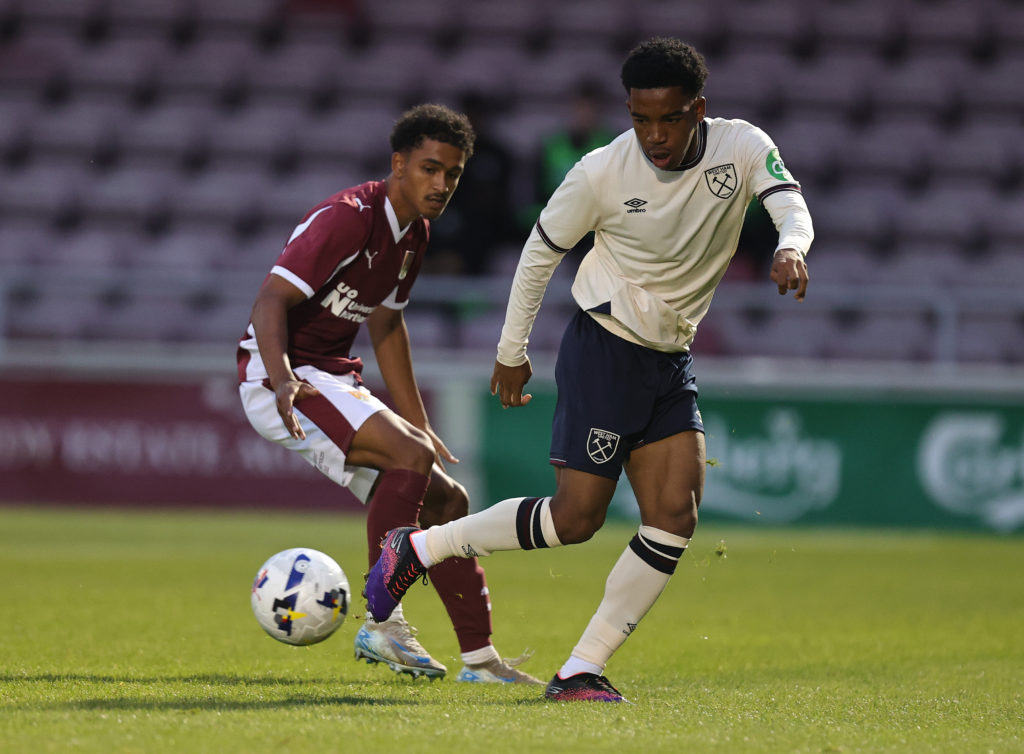 Elisha Sowunmi during Northampton Town v West Ham United U21 - Pre-Season Friendly