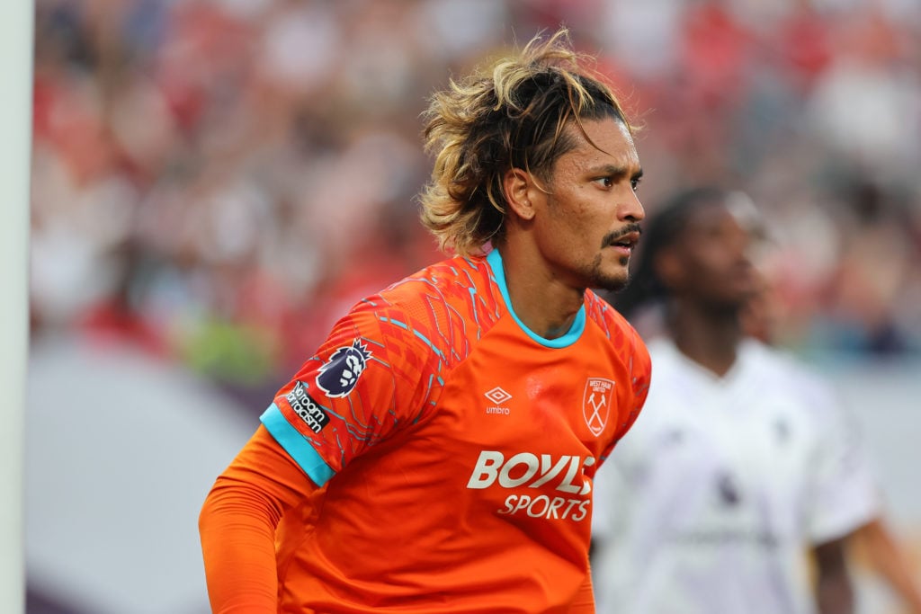 Alphonse Areola in action for West Ham against Man United in the Premier League Summer Series in New York