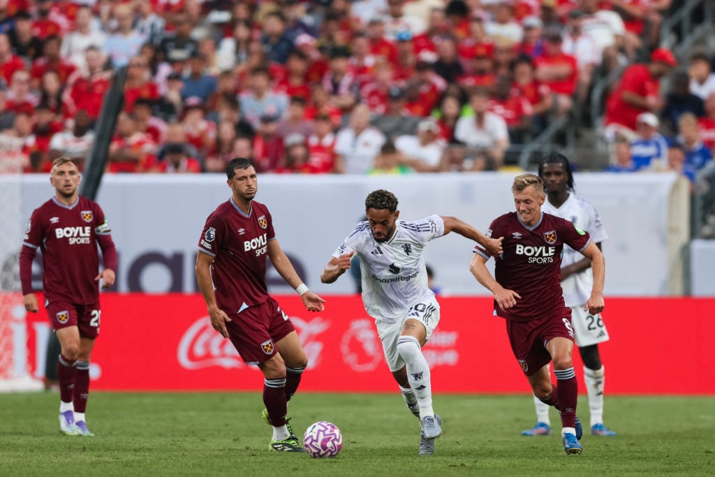 James Ward-Prowse and Guido Rodriguez struggle in West Ham's pre-season defeat to Man United