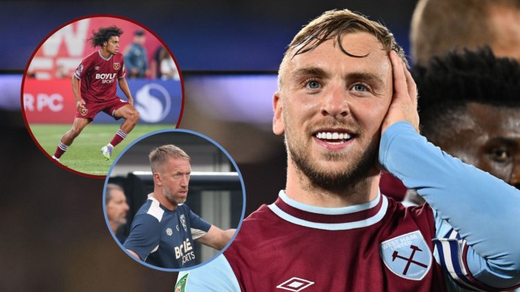 Main image, Jarrod Bowen of West Ham United celebrates after scoring the first goal during the Carabao Cup Second Round match between West Ham Unit...