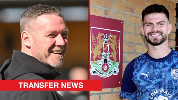 Split image showing Northampton Town manager Kevin Nolan and West Ham loanee Michael Forbes