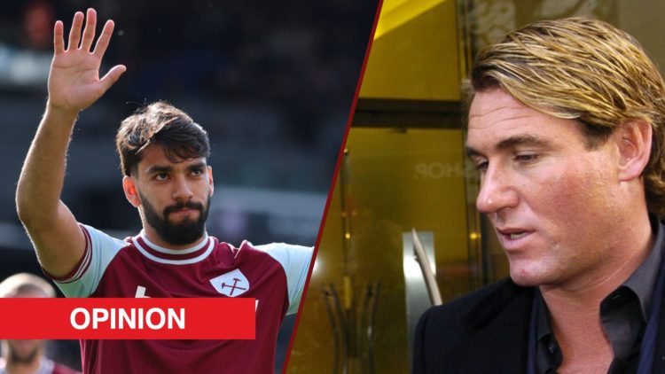 Split image showing West Ham star Lucas Paqueta and former Crystal Palace chairman Simon Jordan