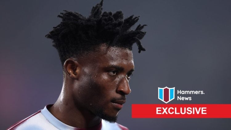 West Ham star Mohammed Kudus warming up