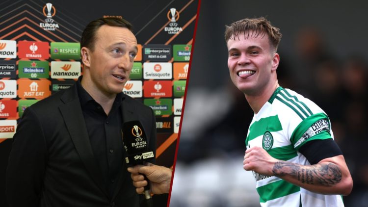 Split image showing West Ham director Mark Noble and Daniel Cummings in action for Celtic